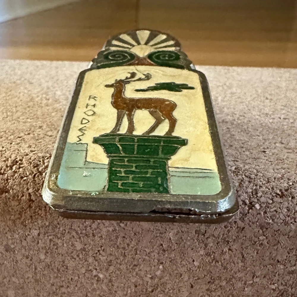 Vintage Paperclip from Rhodes Greece Brass Deer Birds